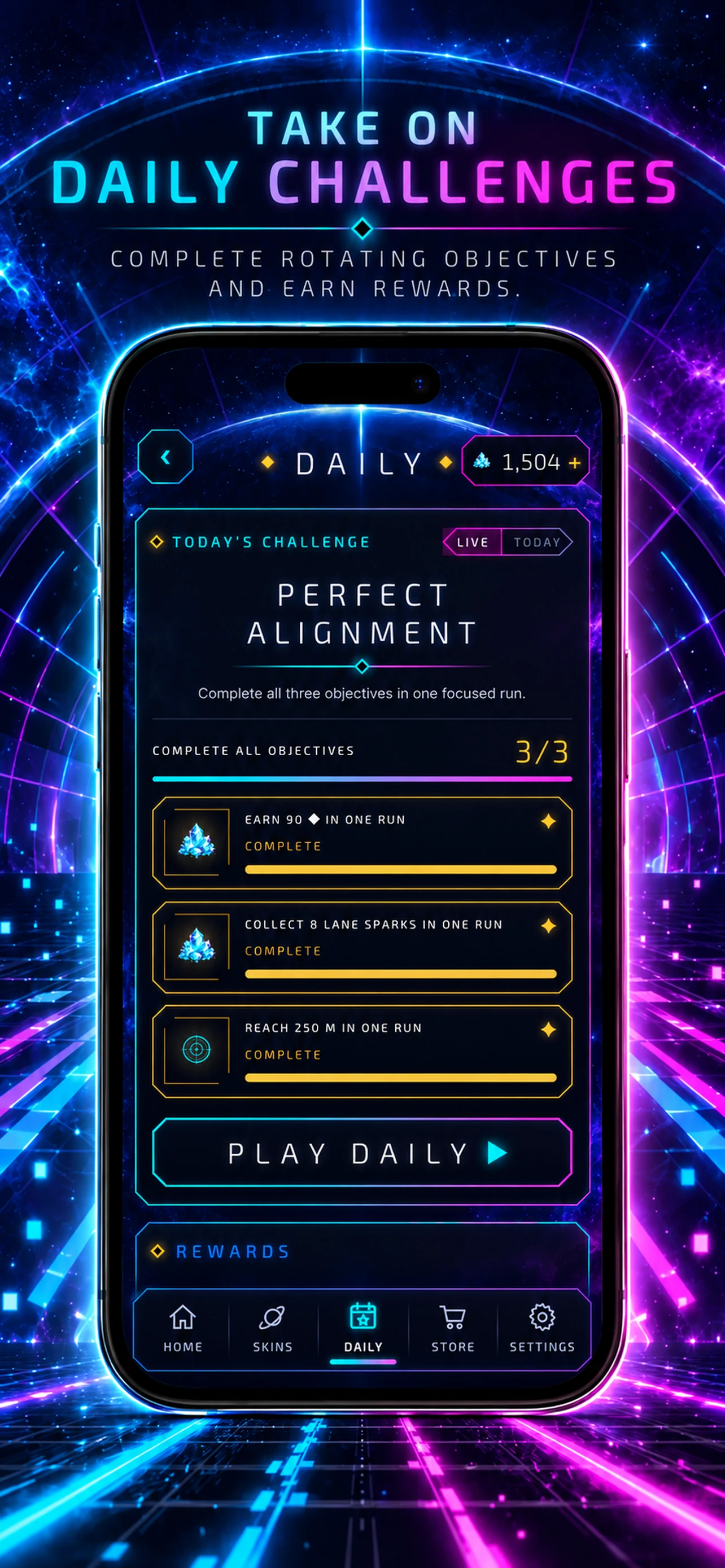 FISSION daily challenge objectives and rewards
