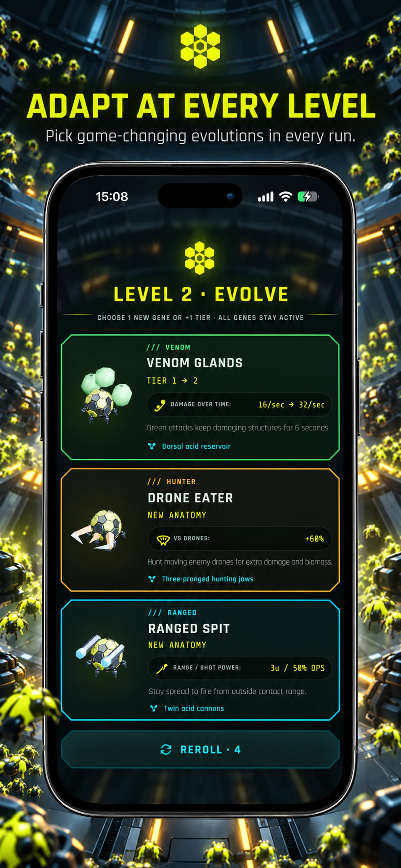 HIVE evolution screen