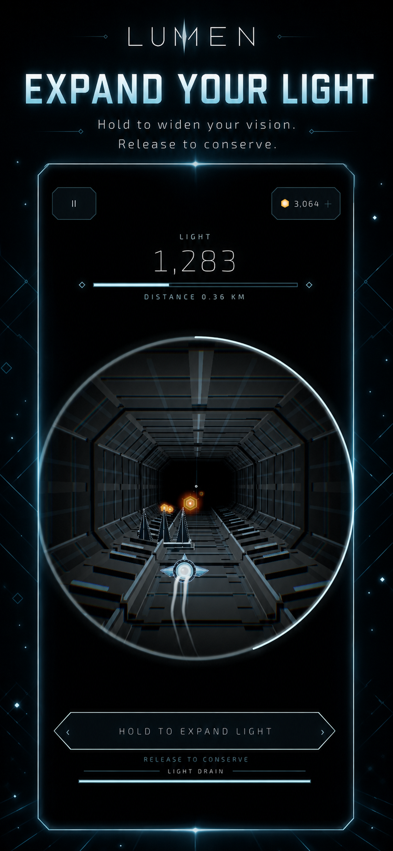 LUMEN gameplay with expanded light