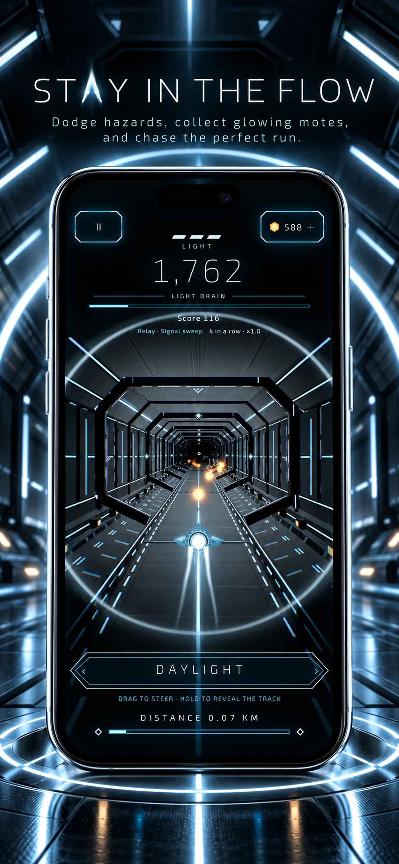 LUMEN gameplay with light and score indicators