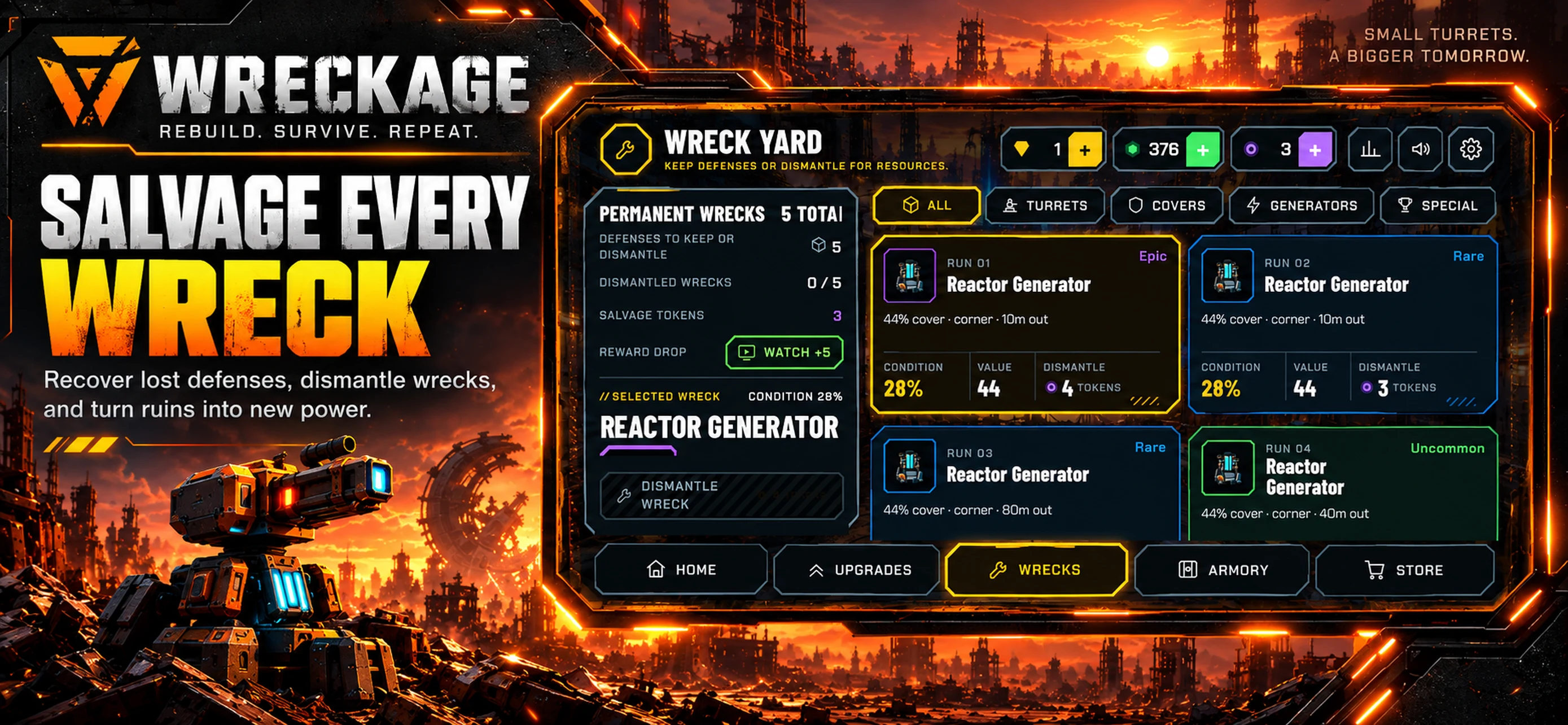 WRECKAGE salvage menu